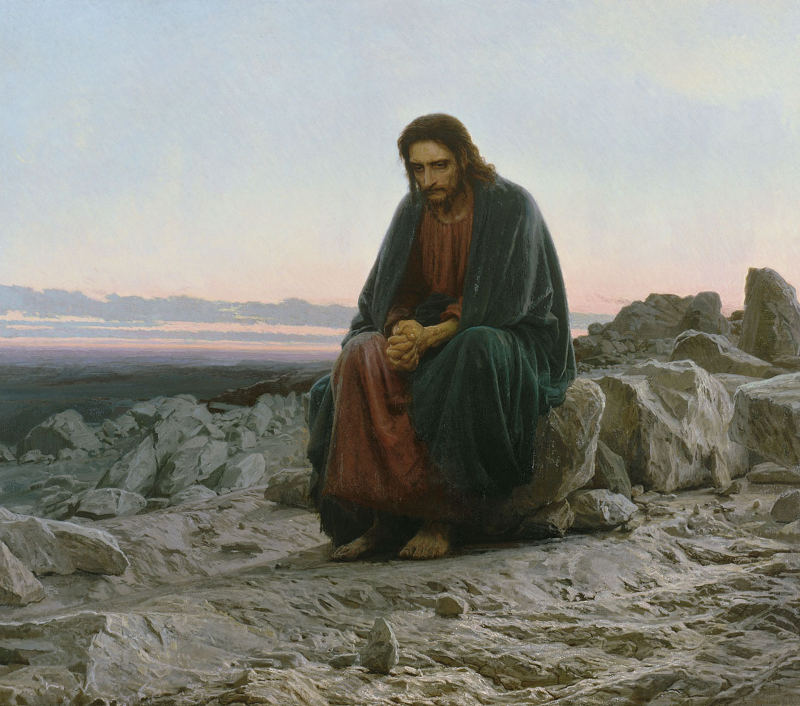 Christ in the desert by Ivan Kramskoi